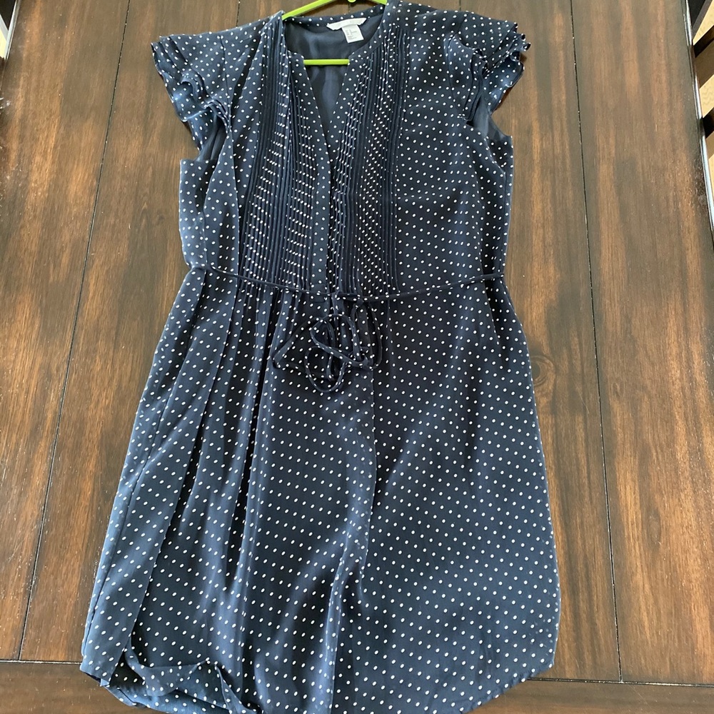 Navy and white pokadot breezy dress
